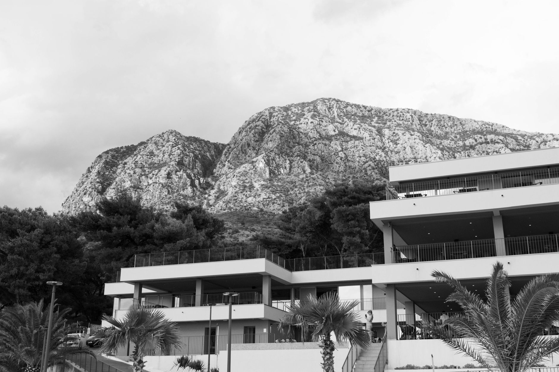 Elegant resort amidst rugged mountains in Podaca, Croatia. Breathtaking travel destination.